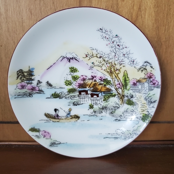 Vintage Japanese Teacup & Saucer Mt. Fuji Made in Japan - Picture 10 of 11